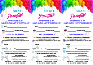 Skate Paradise Invitation Balloons